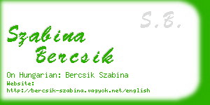 szabina bercsik business card